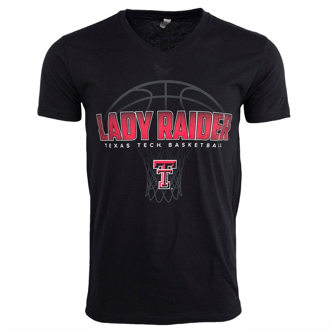 Lady Raider Shaded Basketball V-Neck Short Sleeve Tee