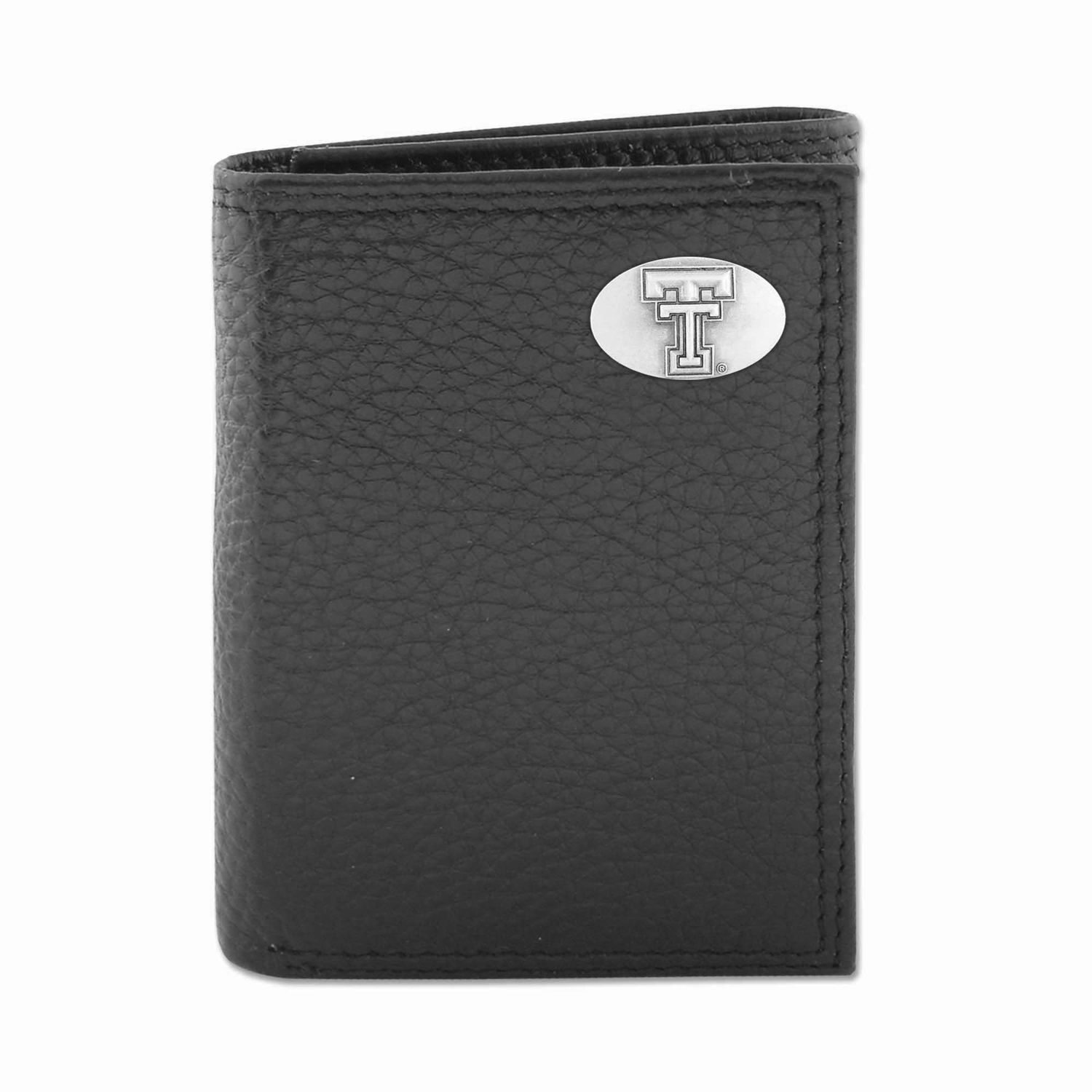 Black Pebble Grain Wallet, Size: Trifold