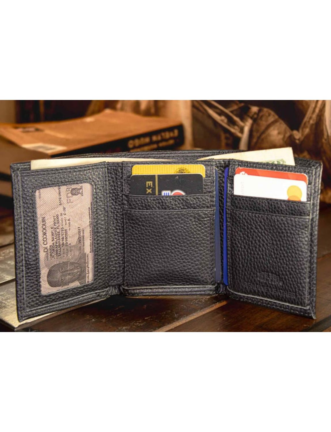 Black Pebble Grain Wallet