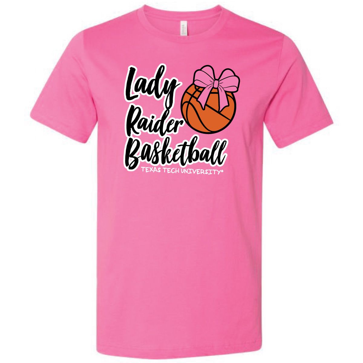 Lady Raider Pink Bow Short Sleeve Tee