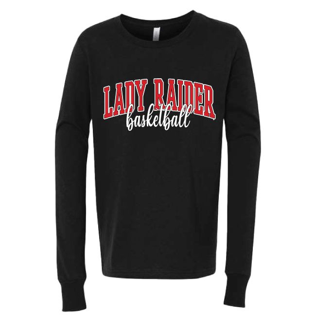 Lady Raider Stack Script Youth Long Sleeve Tee