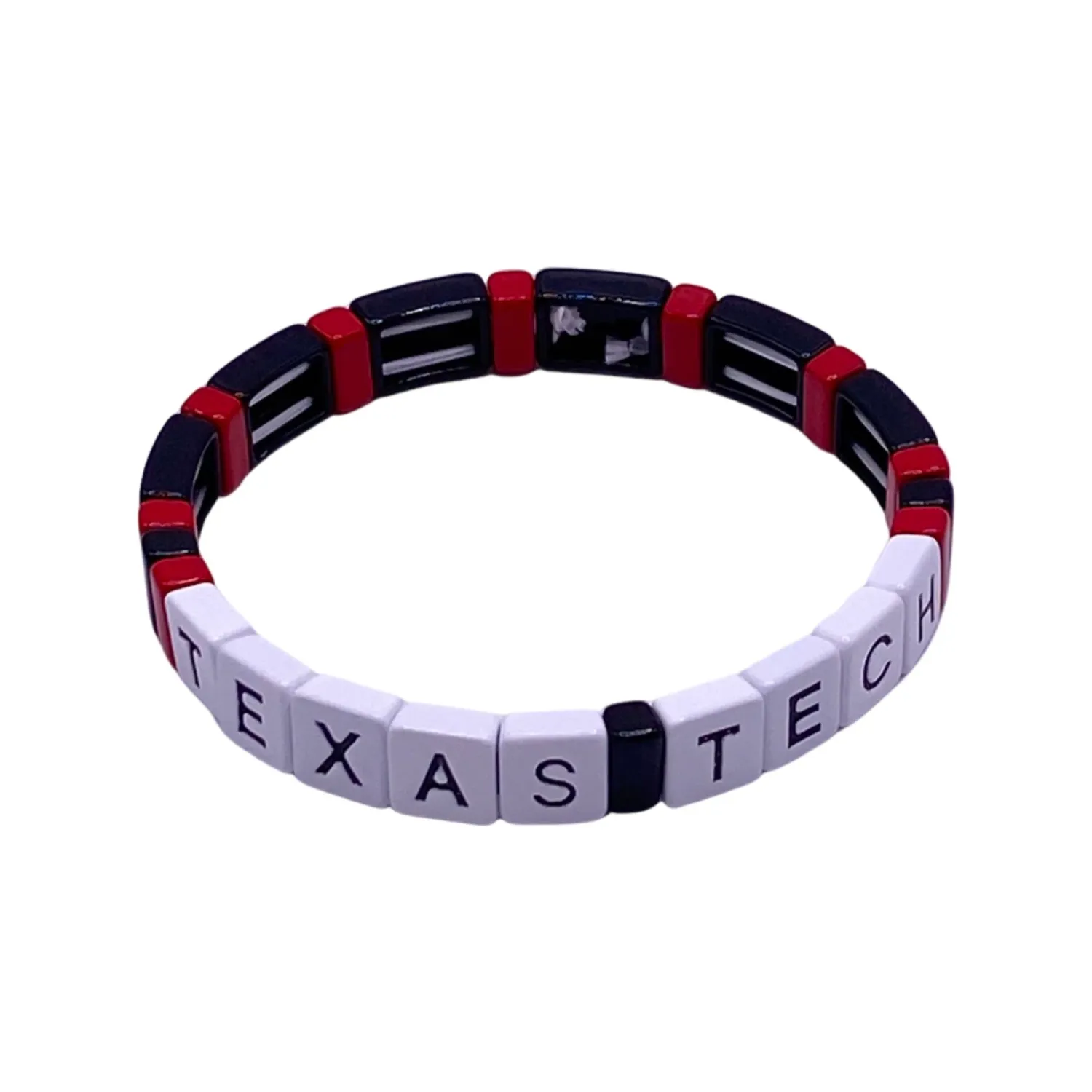 College Stack Bracelets, Color: Texas Tech