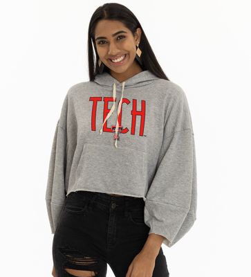 Delilah Balloon Sleeve Crop Hoodie