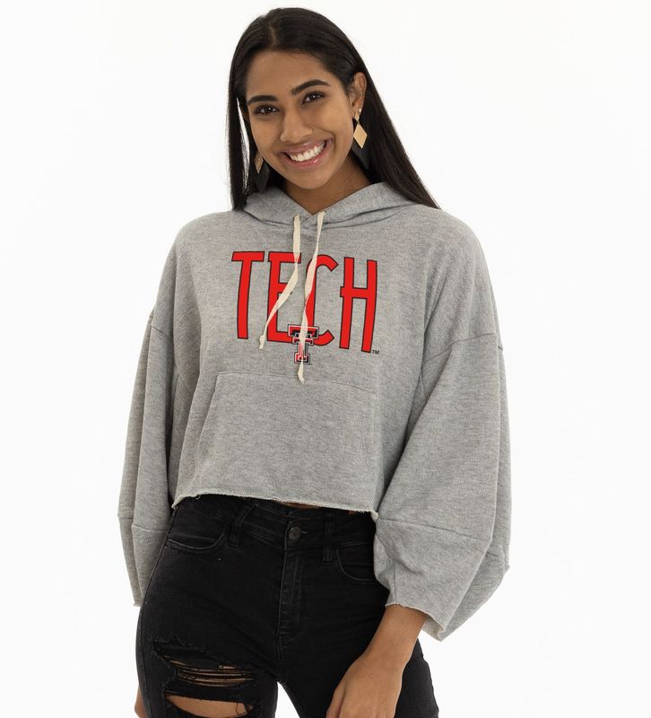 Delilah Balloon Sleeve Crop Hoodie