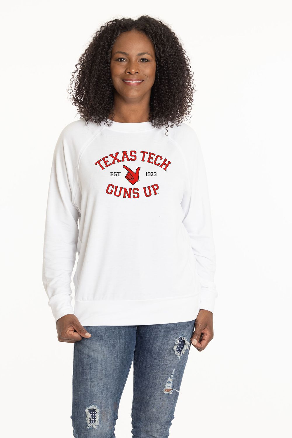 Rylee Guns Up Raglan Crew 