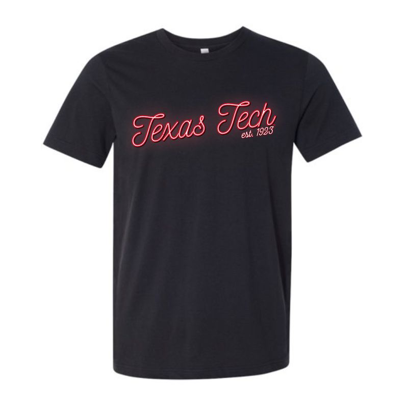 Neon Texas Tech Script Short Sleeve Tee 