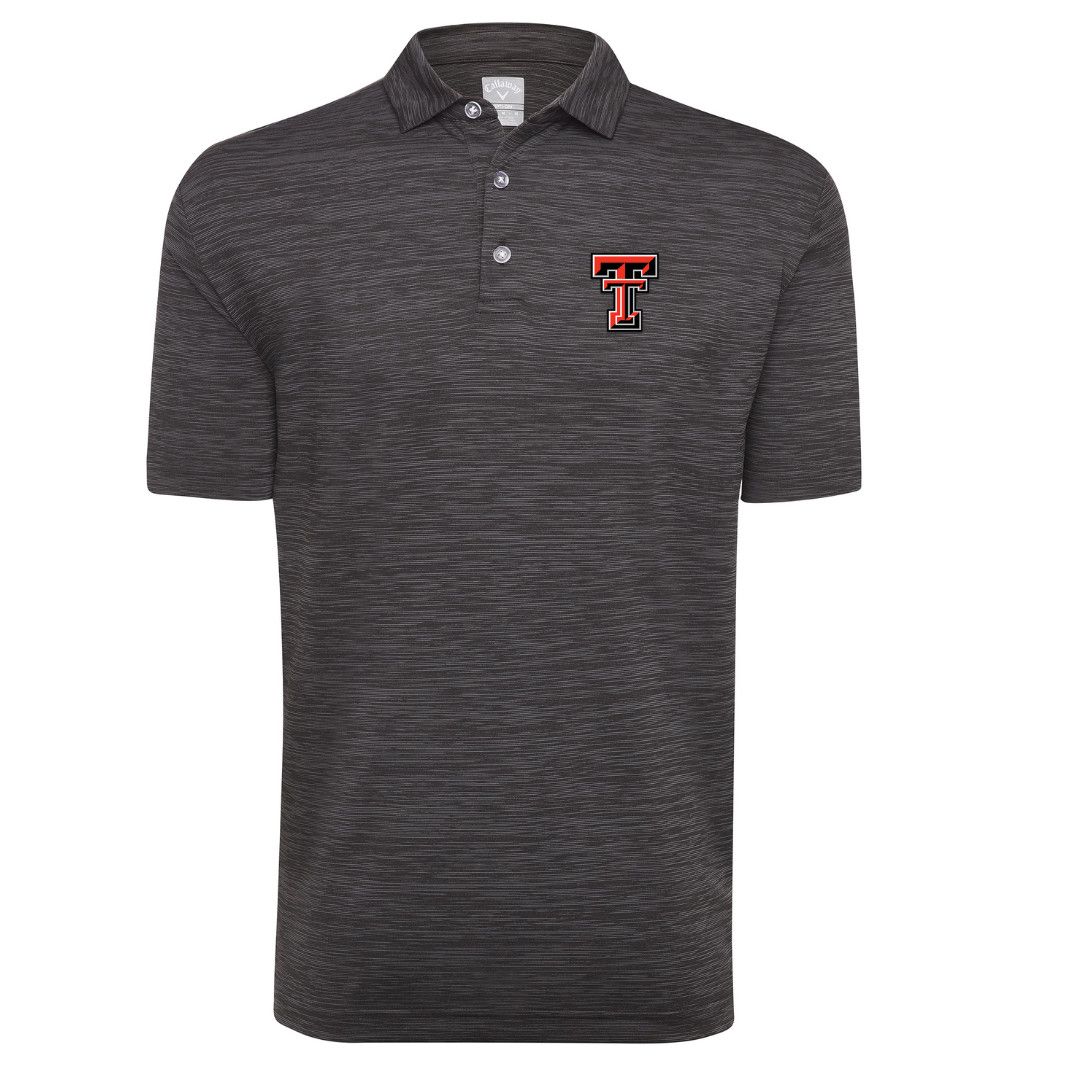 Broken Stripe Jersey Knit Polo , Color: Black, Size: SM