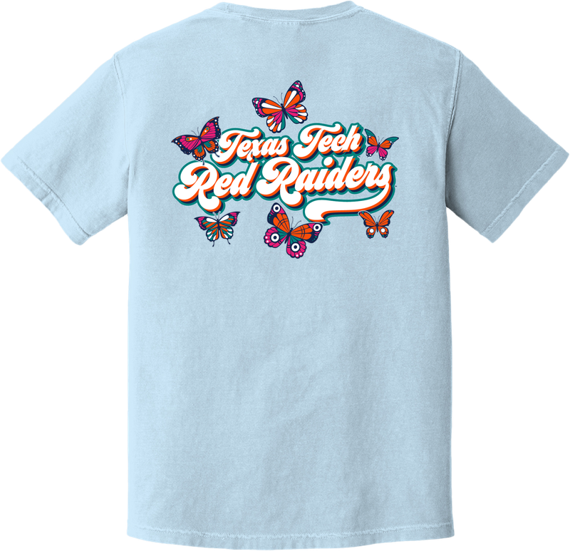 Butterflies &amp; Red Raiders Short Sleeve Tee