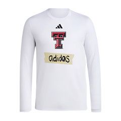 Adidas Tape Long Sleeve Tee, Color: White, Size: SM