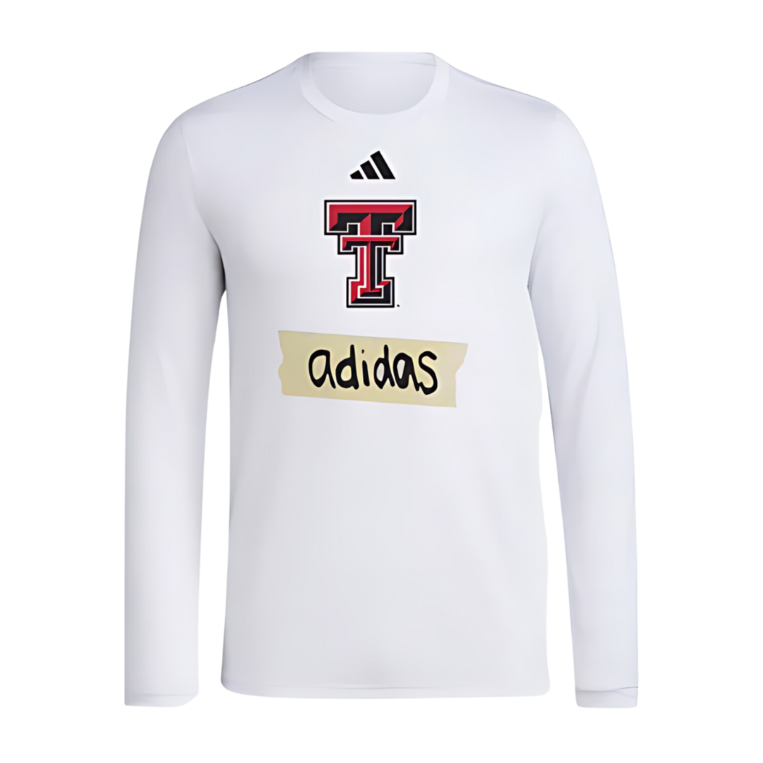 Adidas Texas Tech Tape Long Sleeve Tee