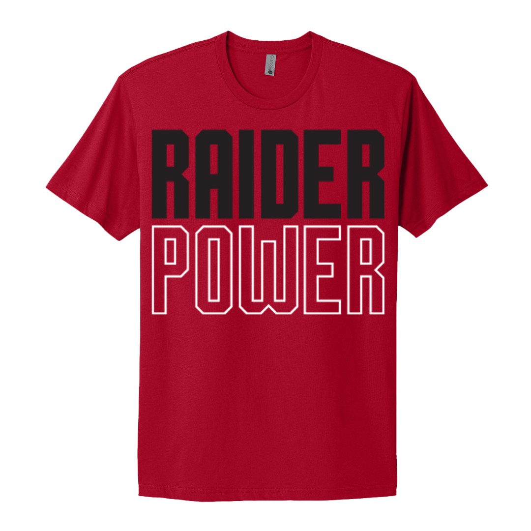 Raider Power Short Sleeve Tee, Color: Red, Size: SM