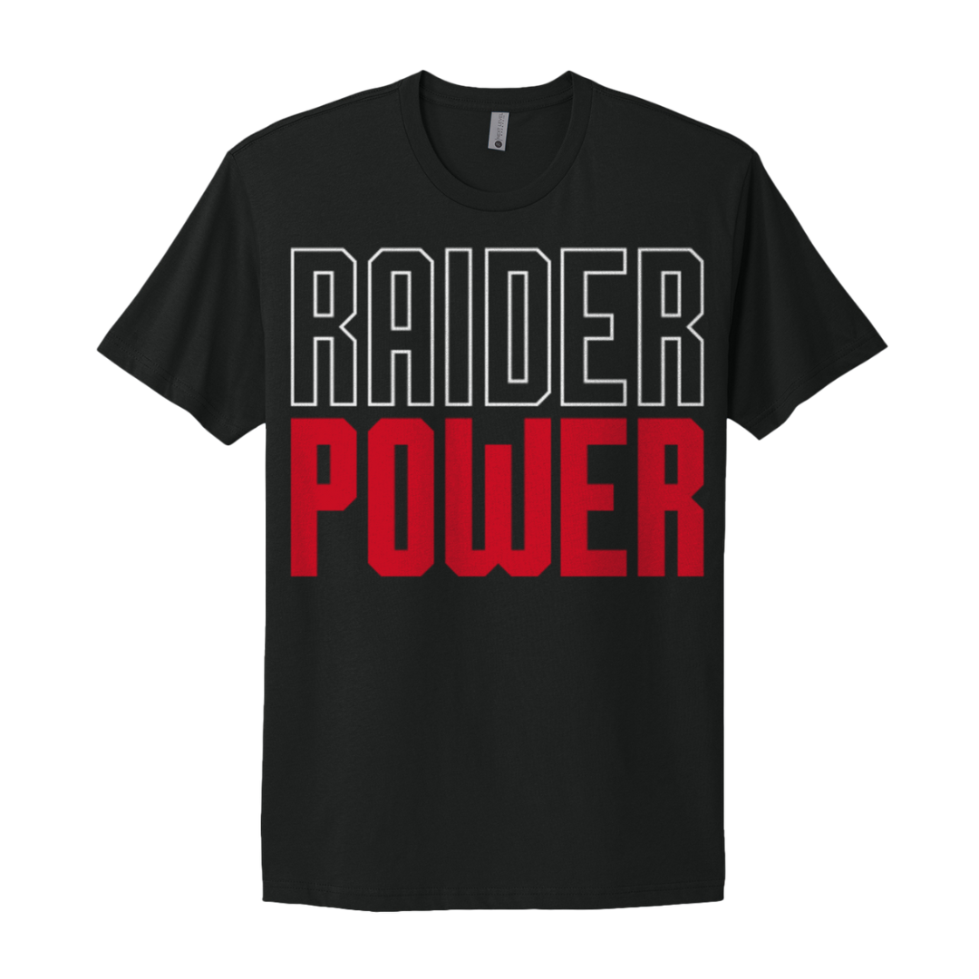 Raider Power Short Sleeve Tee, Color: Black, Size: SM