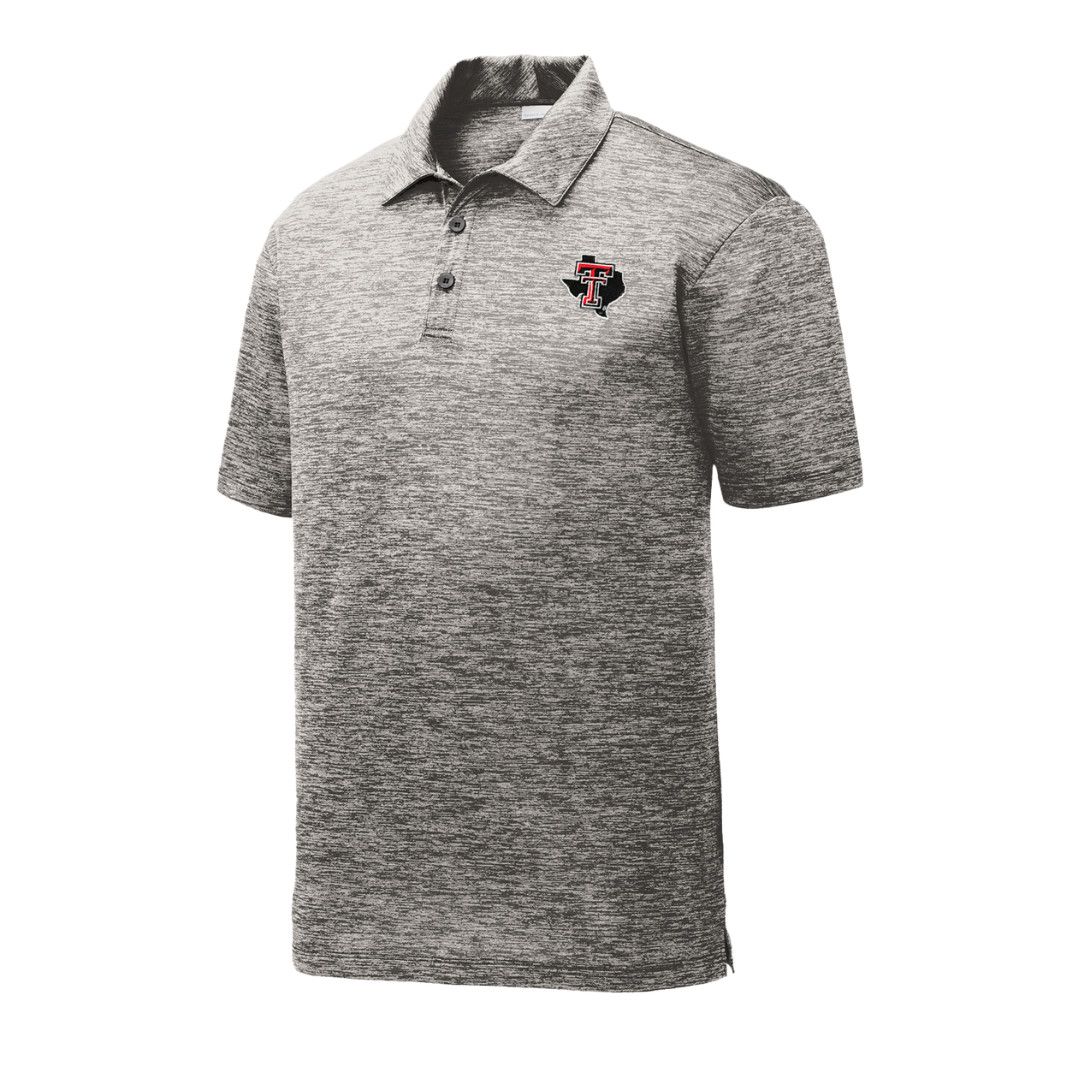 Lonestar Pride Electric Heathered Polo, Color: Black/White, Size: SM