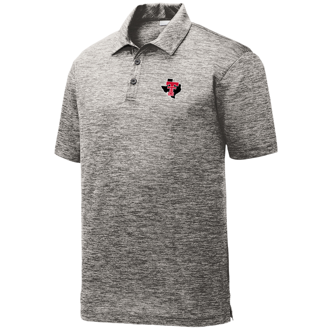 Lonestar Pride Electric Heathered Polo, Color: Black/White, Size: SM