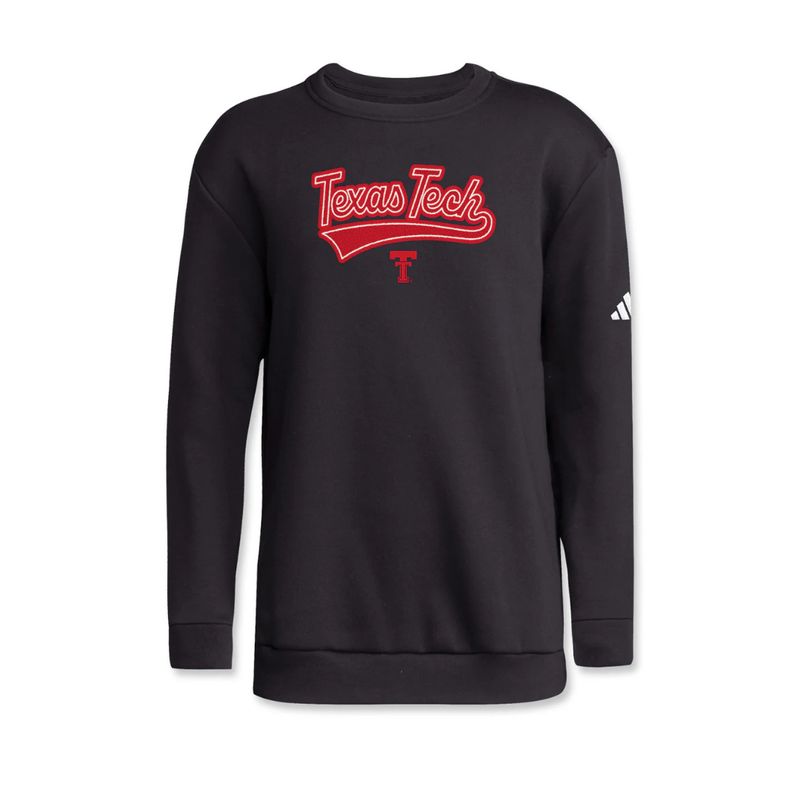 Adidas Youth Textured Swoop Fleece Crew 
