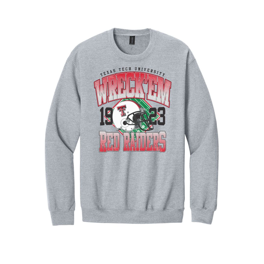 Vintage Helmet Crew Sweatshirt, Color: Ash, Size: SM
