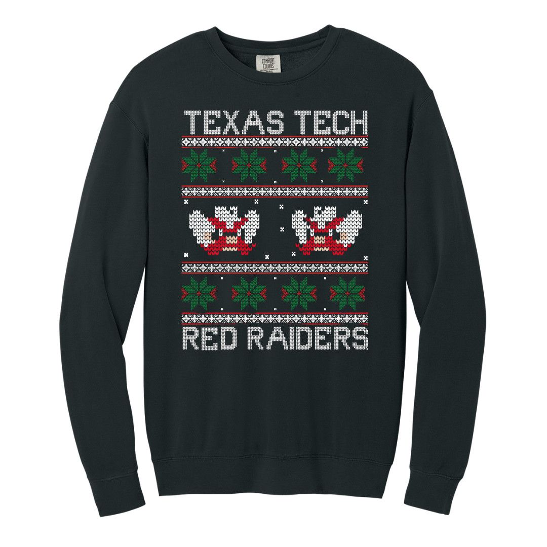 Raider Red Ugly Sweater Sweatshirt, Color: Black, Size: SM