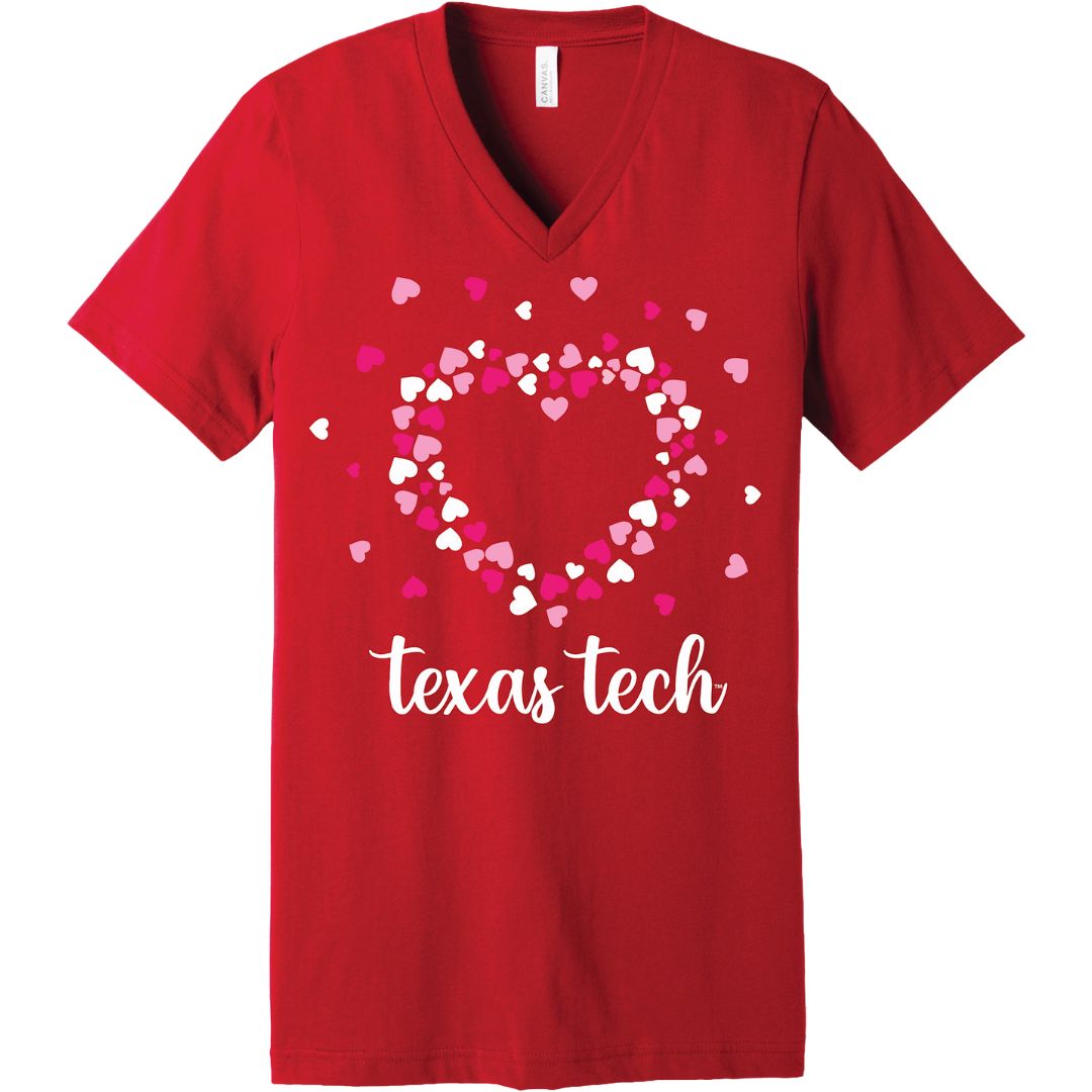 Go Red Hearts V-neck Short Sleeve Tee 