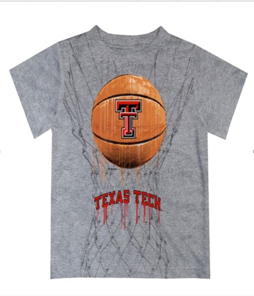 Dripping Basketball Sublimated Tee, Color: Grey, Size: 2