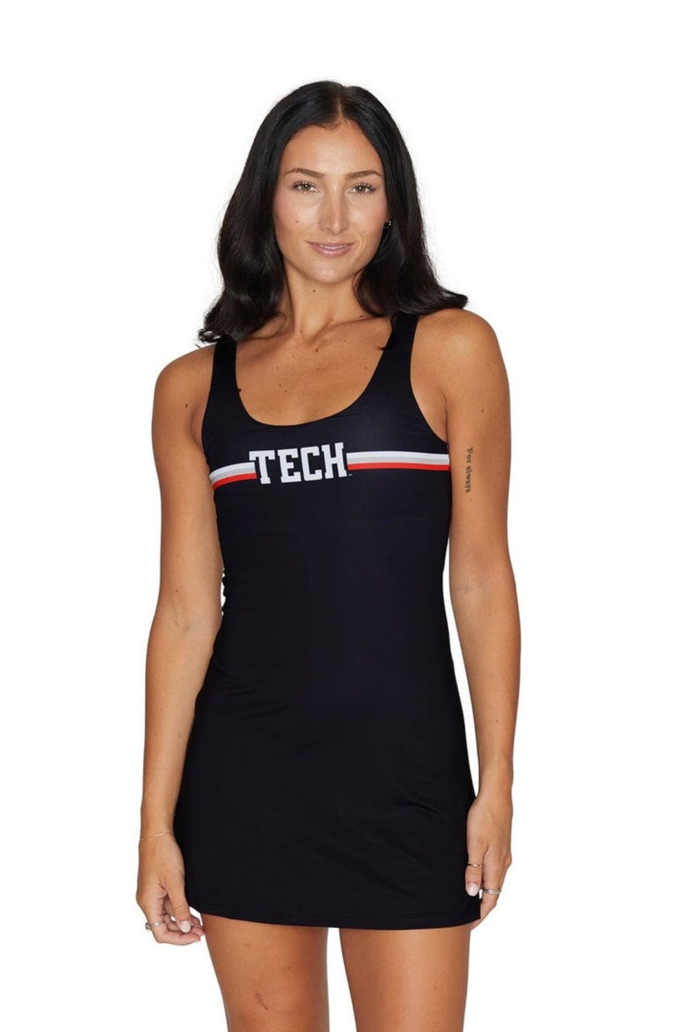 Ladies Stripe Tennis Dress , Color: Black, Size: XS