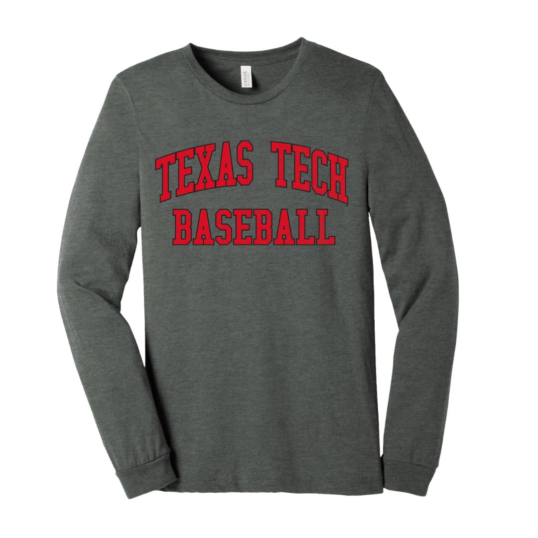 Baseball Outline Arch Long Sleeve Tee 