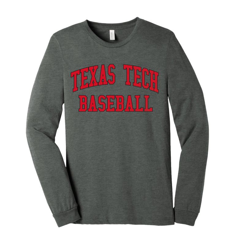 Baseball Outline Arch Long Sleeve Tee 