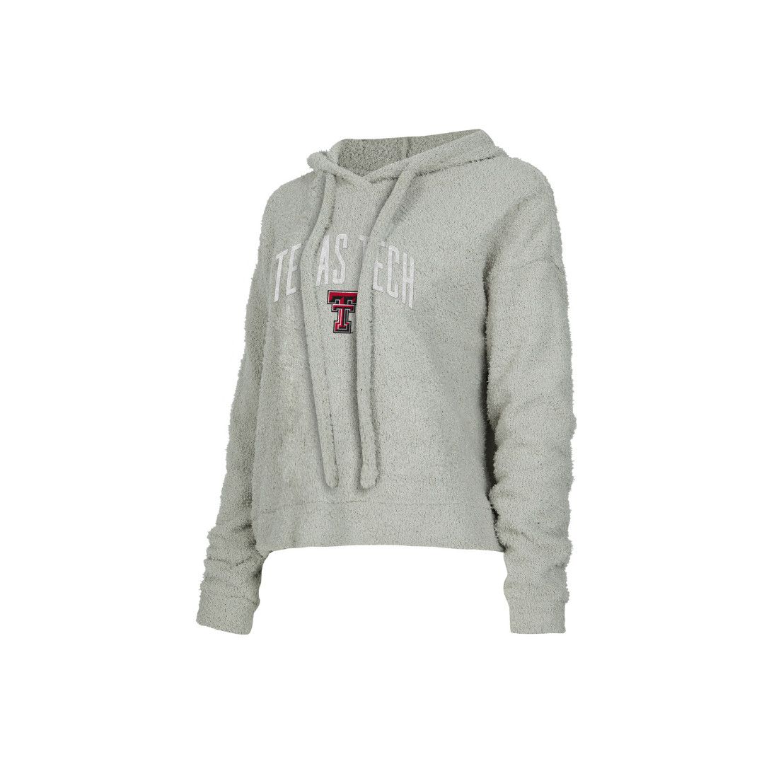 Chenille Ladies Crop Hoodie, Color: Grey, Size: SM