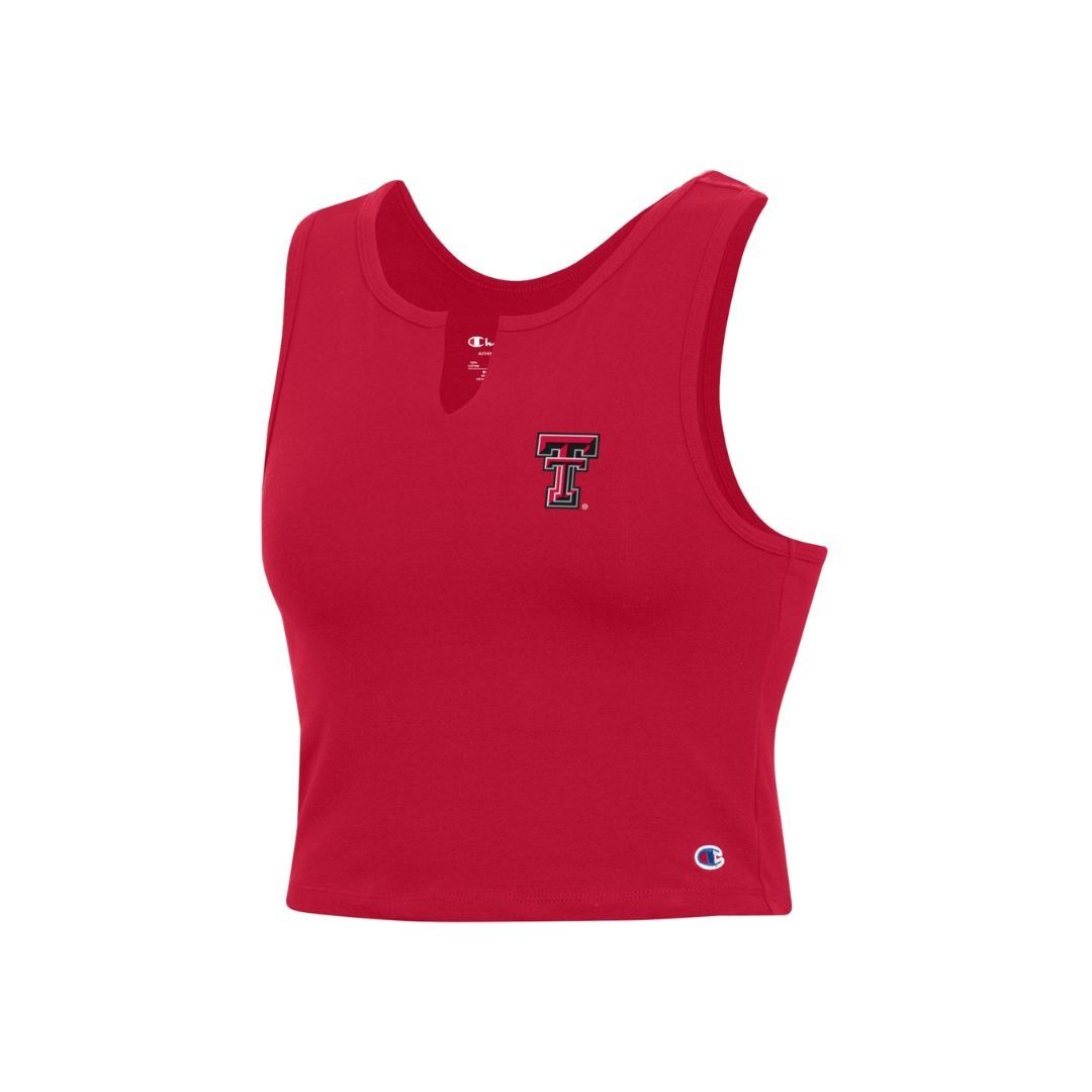 Champion Brand Split Neck Tank, Color: Red, Size: SM
