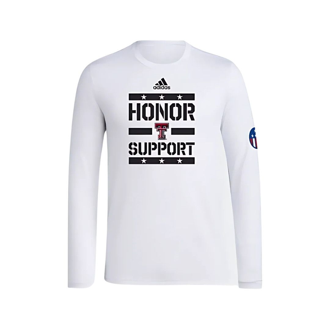 Adidas Pregame Honor Support Long Sleeve Tee, Color: White, Size: SM