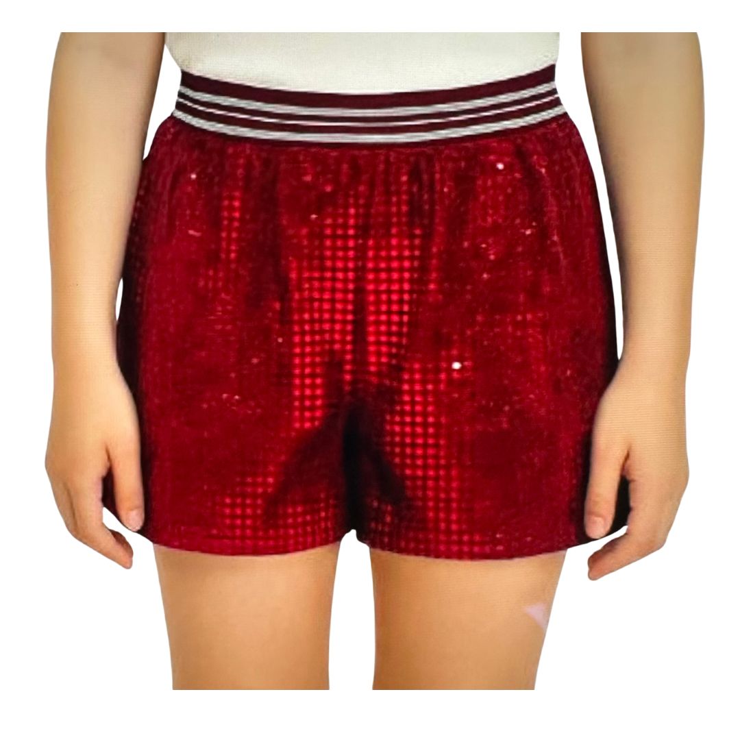 Girls Dazzle Red Shorts