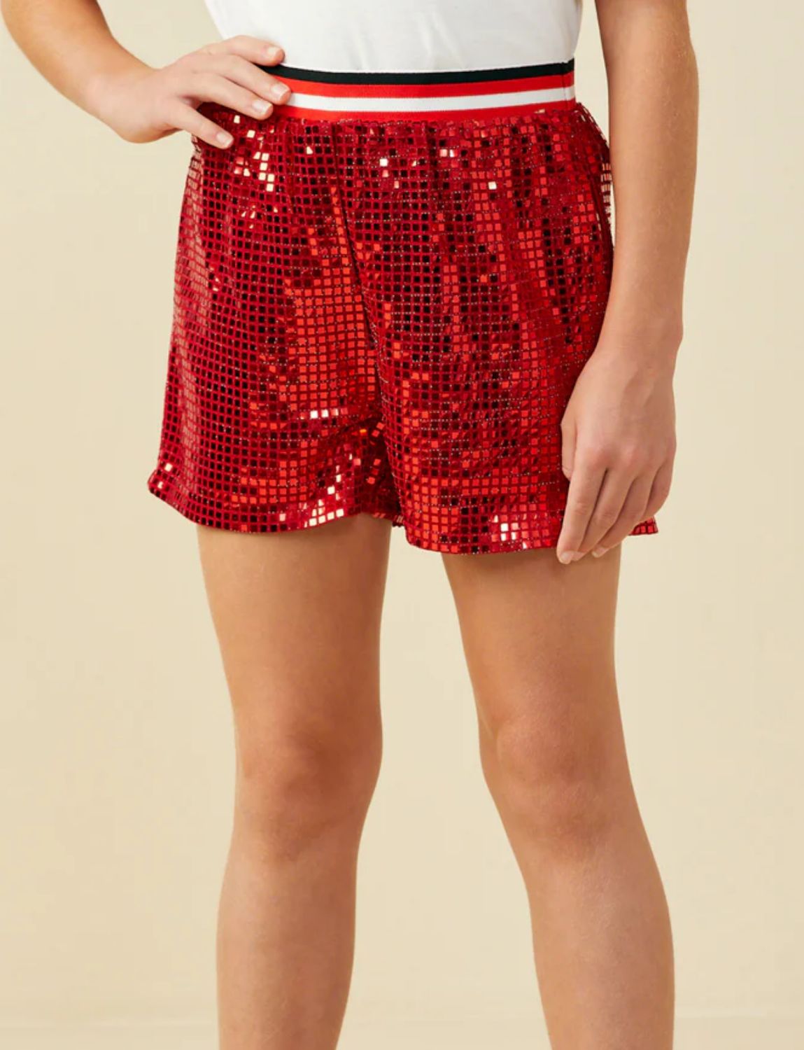 Girls Dazzle Red Shorts