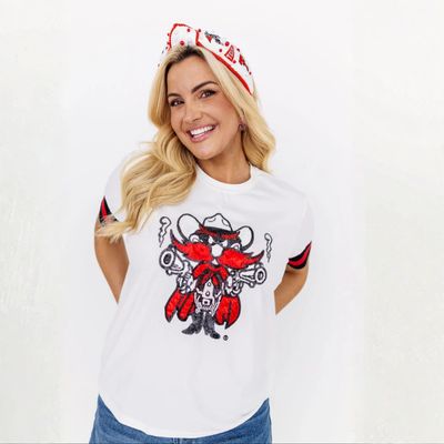 Sparkle Raider Red Cuffed Sleeve Tee