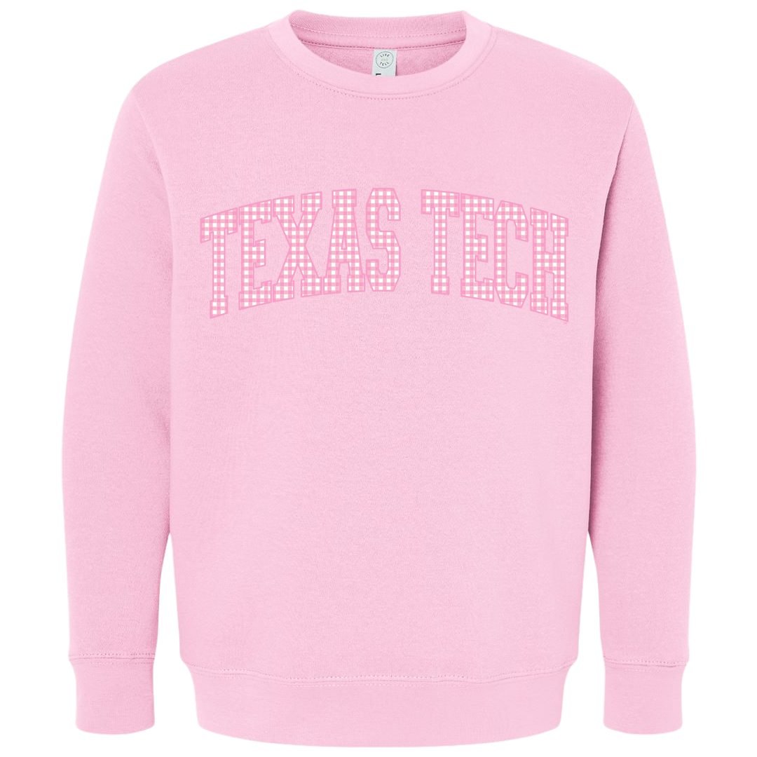 Gingham Pink Youth Sweatshirt