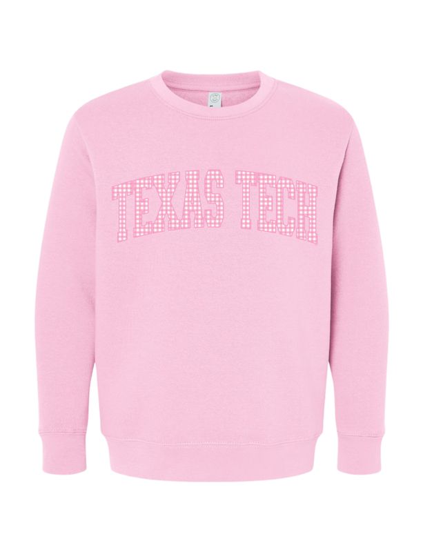 Gingham Pink Youth Sweatshirt