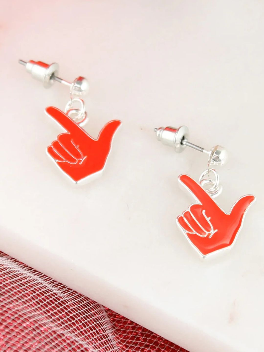 Guns Up Hand Dangle Earring