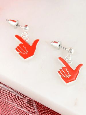 Guns Up Hand Dangle Earring