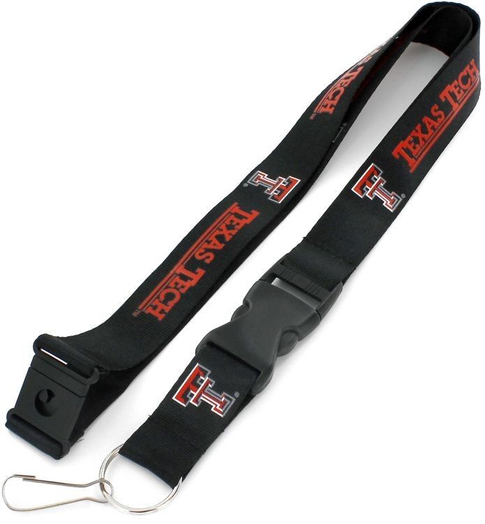 Black Detachable Lanyard - Red Print