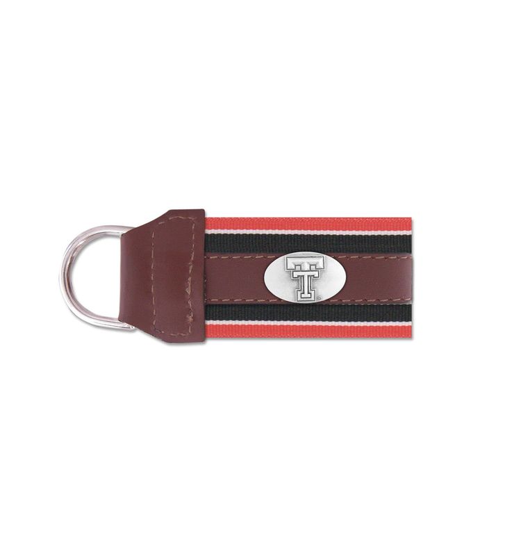 Grosgrain Ribbon Leather Concho Key Fob