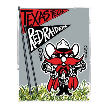 Raider Red Grey Garden Flag