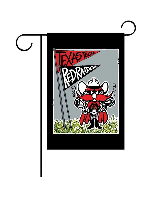 Raider Red Grey Garden Flag