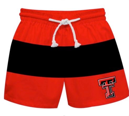 Youth Swim Shorts, Color: Red/Black, Size: 2