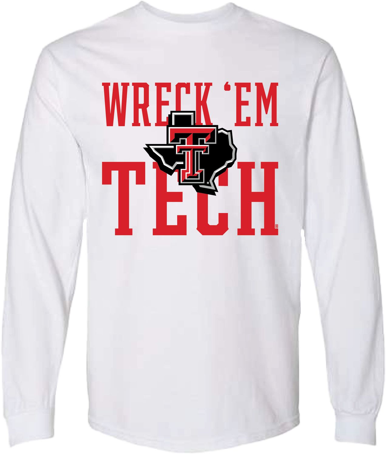 Wreck Em LoneStar Long Sleeve Tee, Color: White, Size: SM