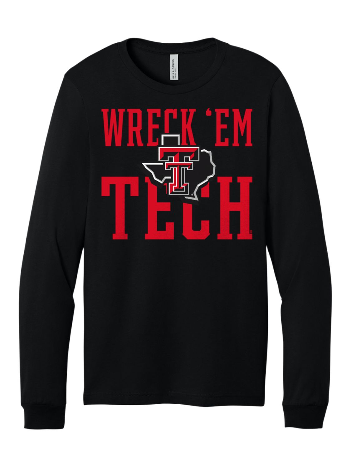 Wreck 'Em LoneStar Long Sleeve Tee, Color: Black, Size: SM