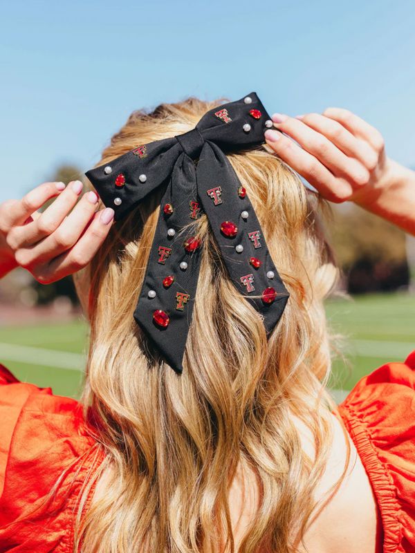 Beaded Bow Barrette 