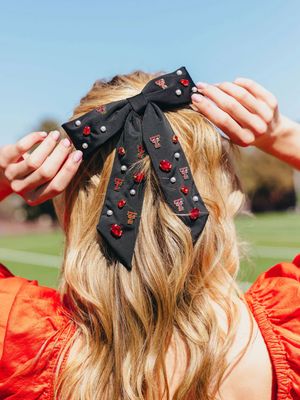 Beaded Bow Barrette 