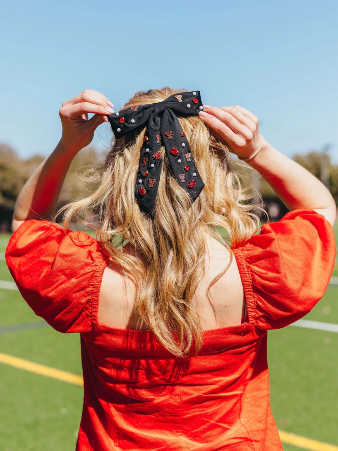 Beaded Bow Barrette 