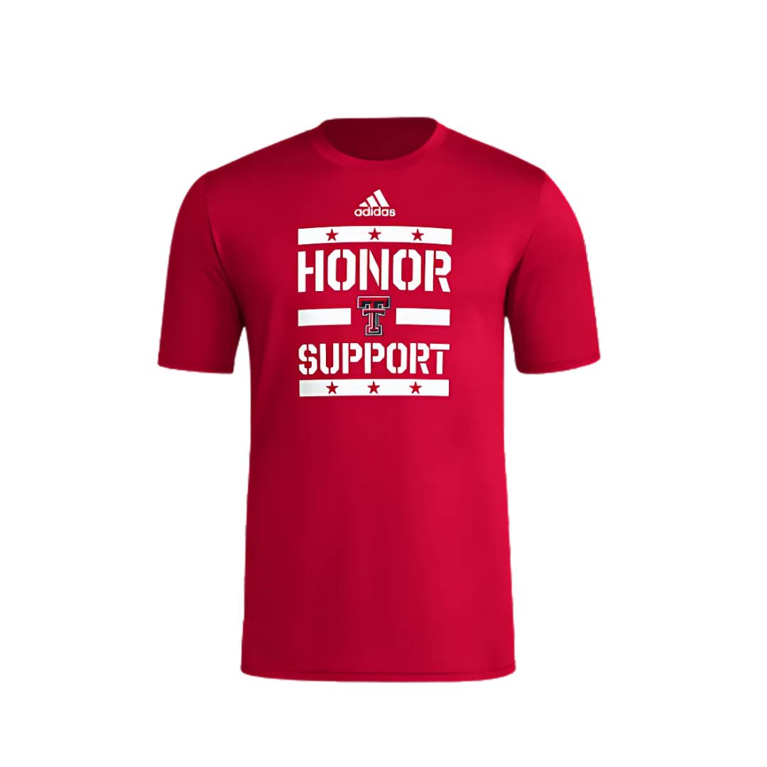 Adidas Pregame Honor Support Short Sleeve Tee, Color: Red, Size: SM