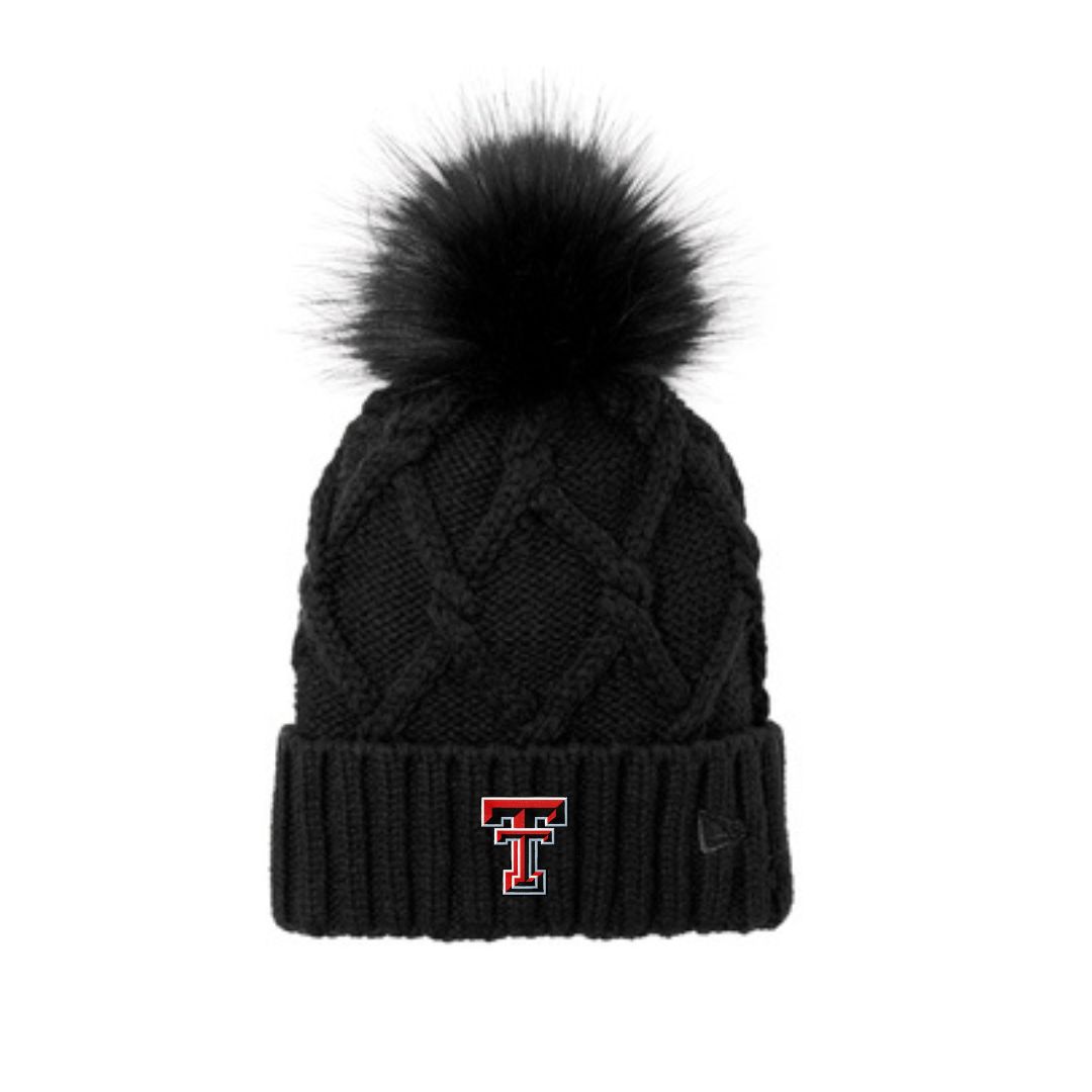 New Era Faux Fur Pom Beanie, Color: Black
