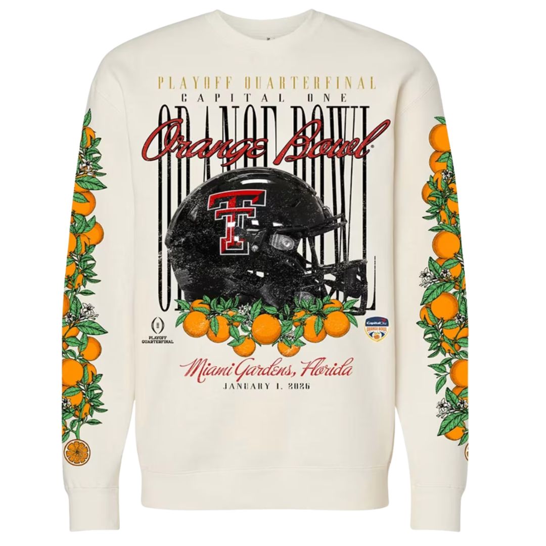 Orange Bowl Vintage Helmet Sweatshirt , Color: Cream, Size: SM