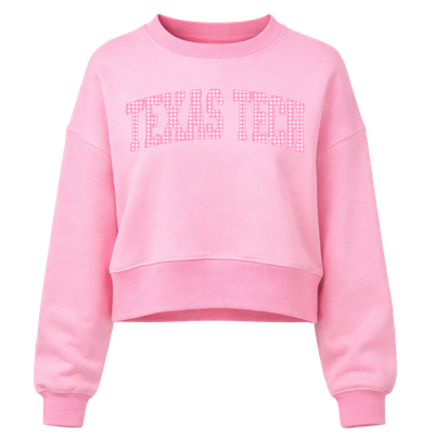 Gingham Check Mock Crop Sweatshirt